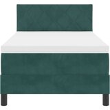vidaXL Box Spring Krevet s madracem Tamnozelena 100x200 cm Baršun | shoptok.hr
