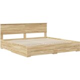 Okvir za krevet s uzglavljem Sonoma hrast 200 x 200 cm | shoptok.hr