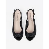 GOODIN Black low-heeled sandals with leopard print | Shoptok.si