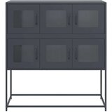 vidaXL Komoda antracitna 100,5x39x107 cm hladno valjano jeklo | Shoptok.si