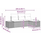  Sjedeća garnitura za vrt 4 kom. Crna poliratan 239 x 117 x 85 cm | Shoptok.si