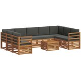  Setovi sofa 10 pcs Prirodna i antracit Čvrsto drvo akacije | shoptok.hr