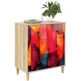  Komoda HEESCH Tiskanje boja 66 x 36,5 x 75 cm Konstruirano drvo | shoptok.hr