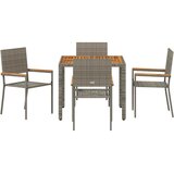  Vrtni set za objed 5 kom. Siva poliratan | shoptok.hr