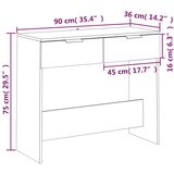  Konzolni stol boja betona 90 x 36 x 75 cm od konstruiranog drva | shoptok.hr