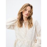 Reserved Pamučna bluza s vezom - boja kože | shoptok.hr