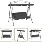 The Living Store Zunanja gugalnica s streho antracitna 198x120x205 cm jeklo - Zunanja Gugalnica, (21746657) Cene