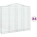  Lučne gabionske košare 4 kom 200x30x160/180cm pocinčano željezo | shoptok.hr