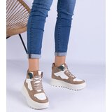Gemre Beige women's sports platform sneakers Sunline | Shoptok.si