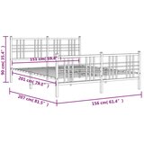  Metalni okvir kreveta uzglavlje i podnožje crni 150x200 cm | shoptok.hr