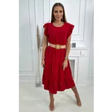 Kesi Dress with ruffles red