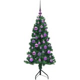 vidaXL Kotično umetno božično drevo Zelena 120 cm PVC in kovina | Shoptok.si