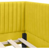  Kutni okvir kreveta s uzglavljem Žuta 100 cm x 200 cm Baršun | shoptok.hr