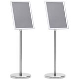vidaXL A4 Stojala za plakate 2 kosa Srebrna iz aluminijeve zlitine | Shoptok.si