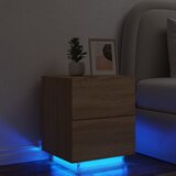 vidaXL Nočna omarica z LED lučkami sonoma hrast inženirski les Cene