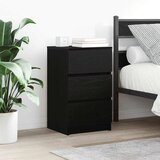  Noćni ormarić s 3 ladice crni 39x35x65 cm | shoptok.hr