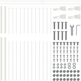  Vrtna ograja z bodicami, bela, 5,1 x 1,5 m, jeklo | Shoptok.si