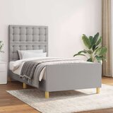  Okvir za krevet s uzglavljem svjetlosivi 80 x 200 cm od tkanine Cijene