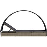 LEŽAJ za sunčanje s krovom sivi 211 x 57 x 140 cm poliratan | shoptok.hr