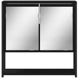  Kupaonski ormarić s ogledalom crni 60 x 16 x 60 cm drveni | shoptok.hr