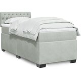 Box spring krevet s madracem svjetlosivi 90x190 cm baršunasti | shoptok.hr