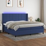  box spring s madracem LED plavi 200x200 cm od tkanine | shoptok.hr