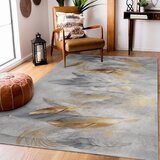 Mila Home Sivi/u zlatnoj boji perivi tepih 120x180 cm Golden Feathers – | shoptok.hr