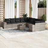 vidaXL 11-dijelni set vrtnih sofa poliratan s jastucima svijetlosivi | shoptok.hr