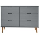vidaXL Ladičar MOLDE sivi 113x40x80 cm od masivne borovine | shoptok.hr