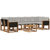 vidaXL Zunanja garnitura za sedenje 8 pcs Naravna in svetlo siva, (5000281574) | Shoptok.si