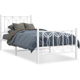  Metalni okvir kreveta uzglavlje i podnožje bijeli 75x190 cm | shoptok.hr