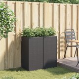  Vrtne sadilice 2 kom crna 40 x 40 x 80 cm od poliratana | shoptok.hr