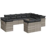  12-dijelni set vrtnih sofa poliratan s jastucima svijetlosivi | shoptok.hr