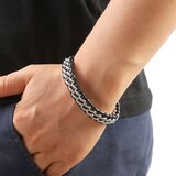 INF Moška pletena zapestnica iz PU usnja, (21535775) | Shoptok.si