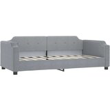  Izvlečna dnevna postelja s predali svetlo siva 90x190 cm blago | Shoptok.si