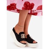 Boto Platform And Wedge Sandals With Decoration Black Tanonea | Shoptok.si