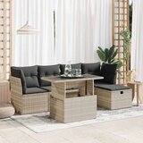 vidaXL 6-dijelni set vrtnih sofa od poliratana s jastucima svjetlosivi | shoptok.hr