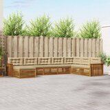  Set vanjskih sofa 8 kom. Prirodna i bež Čvrsto drvo akacije | shoptok.hr