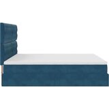  Otomanski posteljni okvir z vzmetnicami moder 160x200 cm žamet, (22053842) | Shoptok.si