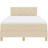 vidaXL Postelja s špring vzmetjo z vzmetnico Kremna 120x190 cm Tkanina, (22080876) | Shoptok.si