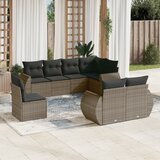  8-dijelni set vrtnih sofa od poliratana s jastucima sivi | shoptok.hr