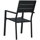  Vrtne stolice 4 kom crne HDPE s izgledom drva | shoptok.hr