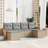 Maison Chic Seti vrtnega pohištva - Vrtna garnitura - Vrtni pohištvo set 6-delna z blazinami bež poli ratan, (21818005) | Shoptok.si