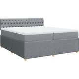  Krevet s oprugama i madracem svjetlosivi 200 x 200cm od tkanine | shoptok.hr