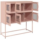 vidaXL Komoda ružičasta 100,5x39x107 cm hladno valjani čelik | shoptok.hr