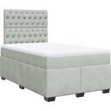 vidaXL Box spring postelja z vzmetnico svetlo siva 120x190 cm žamet, (21310607) Cene
