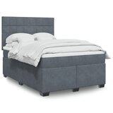 vidaXL Box spring postelja z vzmetnico temno siva 140x200 cm žamet Cene