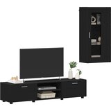  Set TV komoda s ladicama s policom Zidne Crna Konstruirano drvo | shoptok.hr