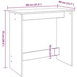  Radni stol boja dimljenog hrasta 80x40x75 cm konstruirano drvo | shoptok.hr
