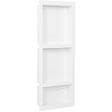 vidaXL Niša za tuš kabino s 3 predelki mat bela 41x99x9 cm | Shoptok.si